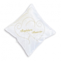 besticktes Trauringkissen